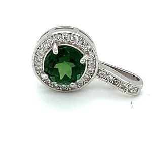 Chrome Tourmaline 1.00ct Gold Silver Pendant